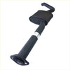Black metal redback exhaust muffler with curved top and flanged base for holden commodore vy v6 sedan series 2 25 front