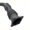 Gray metallic redback extreme duty 4 inch exhaust dpf adapter pipe with ribbed flexible section and flanged ends for toyota