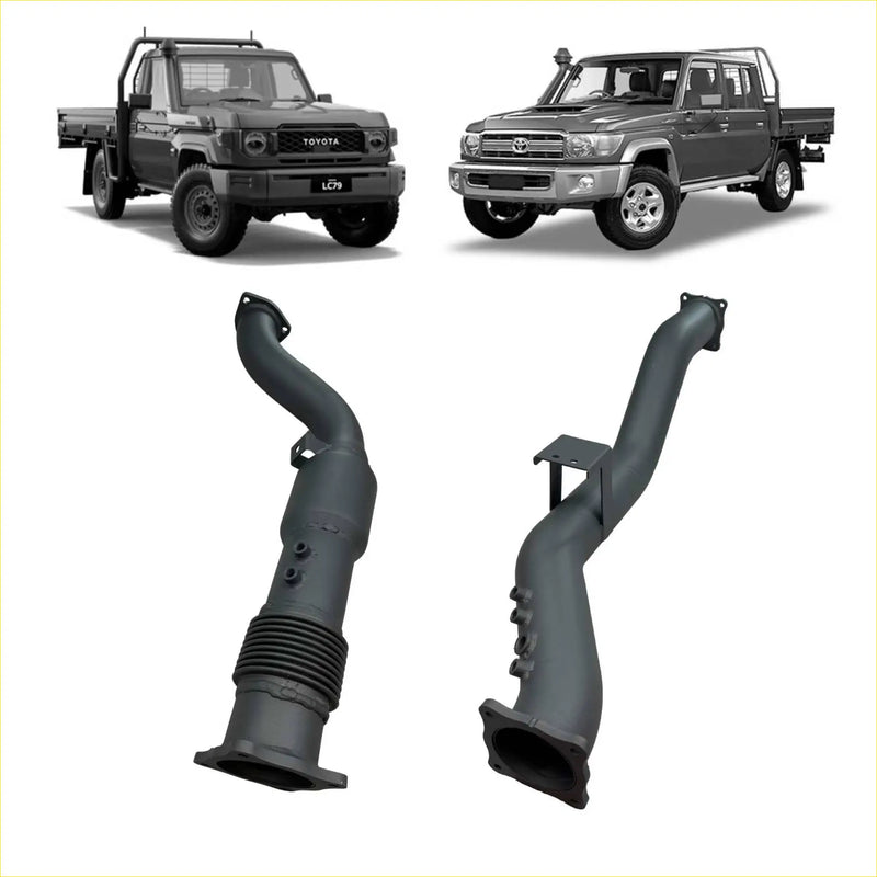 Black metal exhaust manifold back side for toyota land cruiser lc79 redback extreme duty 4 exhaust dpf adapter pipe with cat