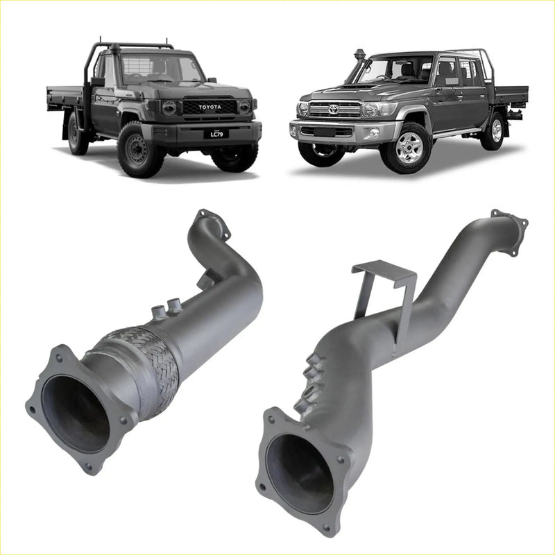 Gray metallic redback extreme duty 4 inch exhaust dpf adaptor kit with flanged ends and braided section for toyota