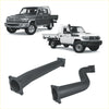Black rubber exhaust pipe parts shown from the back for redback extreme duty auxiliary fuel tank adaptor toyota land cruiser
