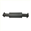 Black cylindrical exhaust muffler with flanged ends and matte finish for redback extreme duty 3.5 inch 6 inch resonator