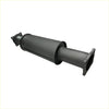 Black cylindrical automotive catalytic converter with flanged ends and matte finish for redback extreme duty muffler