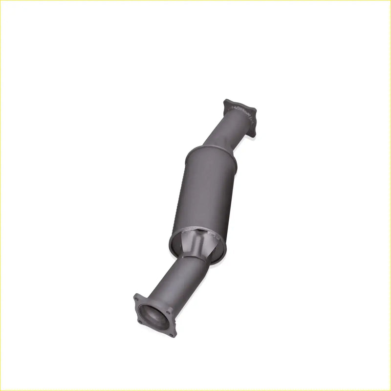 Gray metallic catalytic converter with flanged ends and cylindrical body for redback extreme duty 5 inch round muffler