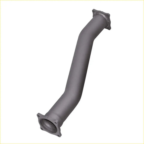 Gray metallic Redback extreme duty centre offset muffler delete exhaust manifold with flanged ends and curved tubes