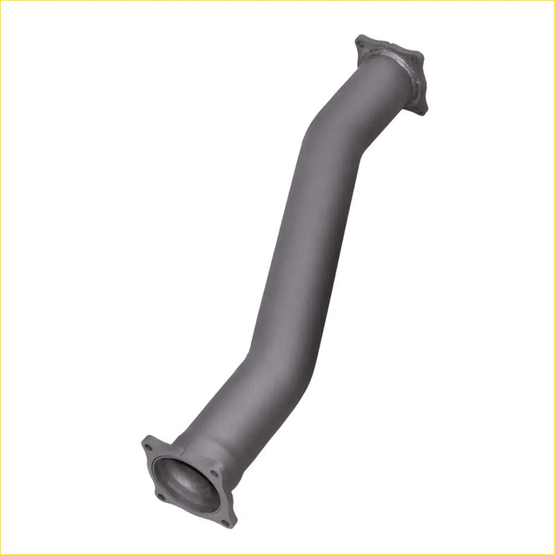 Gray metallic Redback extreme duty centre offset muffler delete exhaust manifold with flanged ends and curved tubes
