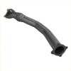 Black metal redback extreme duty dump pipe with braided section and flanged ends for toyota landcruiser 105 series back side view