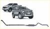 Silver metallic redback extreme duty exhaust system for ford ranger 3.2l showing back side
