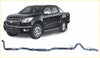 Black colorado pickup truck with chrome accents and alloy wheels featuring redback extreme duty exhaust for holden colorado rg 2.8l