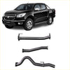 Black metallic redback extreme duty exhaust manifold system for holden colorado rg 2.8l shown from back side