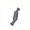 Gray metallic catalytic converter with flanged ends and cylindrical body for redback extreme duty exhaust isuzu d-max
