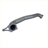 Gray metallic exhaust manifold with flanged mounting bracket for redback extreme duty exhaust nissan patrol y62 back side