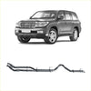 Black metallic redback extreme duty exhaust system shown from the back for toyota land cruiser 200 series 45l