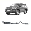 Black metallic redback extreme duty exhaust system for toyota landcruiser 200 series 4.5l shown from the back side