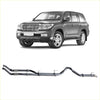 Black metallic redback extreme duty exhaust system for toyota landcruiser 200 series 4.5l showing back side