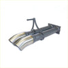Back view of redback extreme duty dual exhaust system with polished steel tips and black tubes for landcruiser 200 series