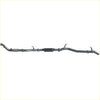 Black metal redback extreme duty exhaust for toyota landcruiser 76 series wagon with central catalytic converter and flanged ends visible from back