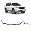 Black and silver redback extreme duty exhaust system for toyota land cruiser prado 120 150 series back view