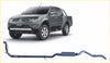 Black metallic redback extreme duty exhaust system for mitsubishi triton mn pickup truck back side view