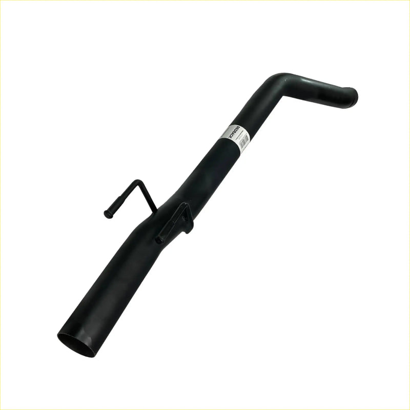 Black metal exhaust pipe with curved design and mounting bracket shown from back for redback factory sport tailpipe holden commodore vtvz sedan