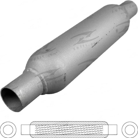 Redback Hotdog Muffler 12" x 2.5" Spiral Mild HD12250