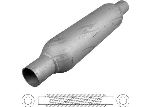 Redback Hotdog Muffler 9" x 2.5" Spiral Mild HD9250