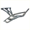 Gray metallic redback header exhaust manifold with four tubes and flat plate for holden v8 253-308 1971-1985