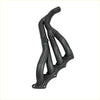 Black cast iron exhaust manifold with matte finish and stamped branding for redback header mitsubishi triton mk 2.4 l 4g64