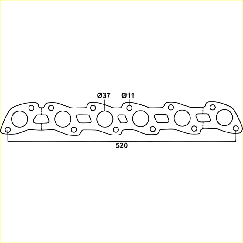 Redback red engine cylinder head gasket with precise cutouts 520mm length for Holden Calais and Commodore 1986-88