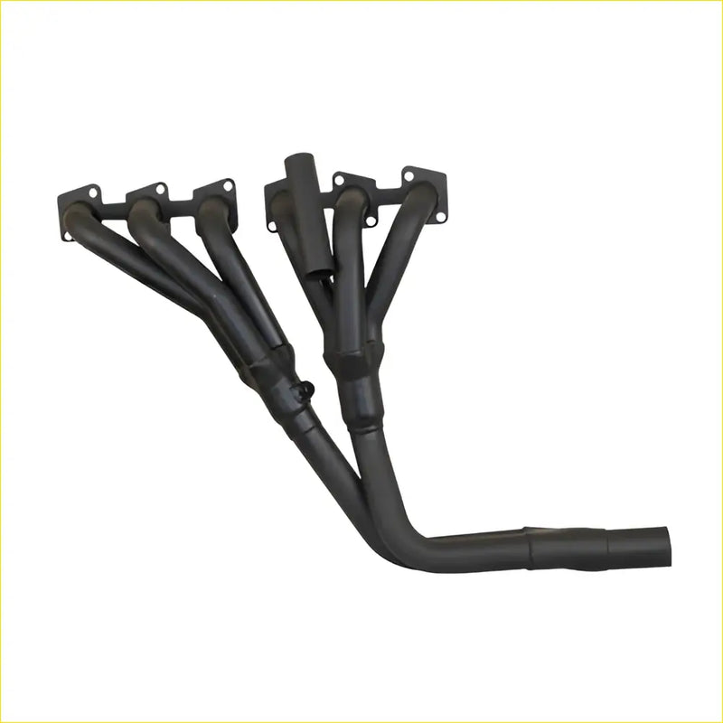 Black metal exhaust manifold with four pipes and brackets for redback headers nissan patrol gu 4.2l 4.5l