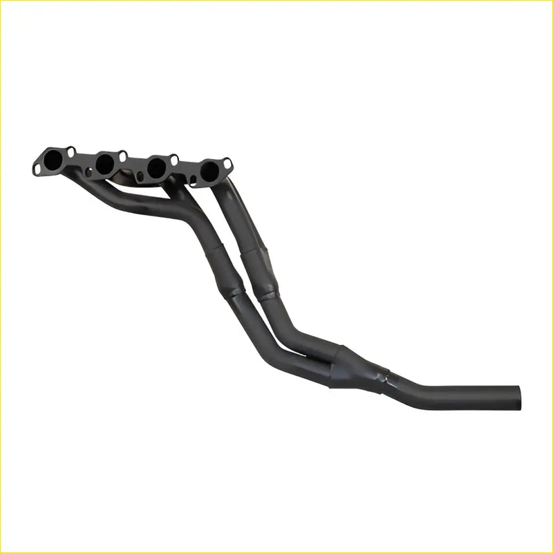 Black aftermarket redback headers exhaust manifold with curved design and multiple ports for toyota hilux diesel
