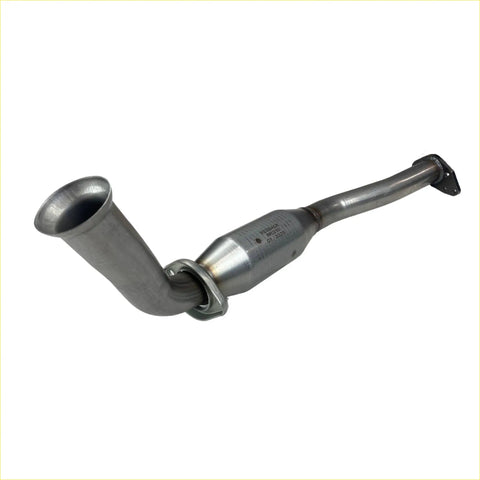 Silver metallic redback high flow catalytic converter with flanged ends and brackets for ford falcon ea au factory manifold