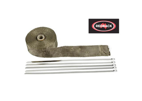 Redback Exhaust Heat Wrap w/ Ties 51mm x 15m Black