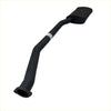 Black exhaust pipe with curved design and rectangular muffler shown from the back for redback manifold back exhaust ford au sedan