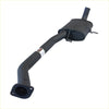 Black metal exhaust system with cylindrical muffler and curved pipes for redback performance 2.5 inch holden commodore