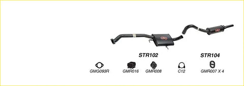 Black redback performance 2.5 inch exhaust system for holden commodore vn vp vr with central resonator and red logo