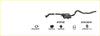 Black metal redback performance 2.5 inch exhaust system with rectangular catalytic converter housing and curved pipes for holden commodore vn vp vr back side view