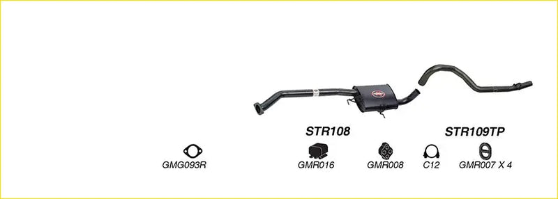 Black redback performance 2.5 inch exhaust system with central muffler and curved pipes for holden commodore back view