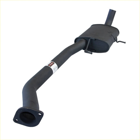 Black metal redback performance 2.5 inch exhaust system with cylindrical muffler and curved pipes for holden commodore vn vp vr
