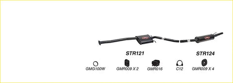 Black redback performance 2.5 inch exhaust system for holden commodore vu vy v6 with central resonator and red logo