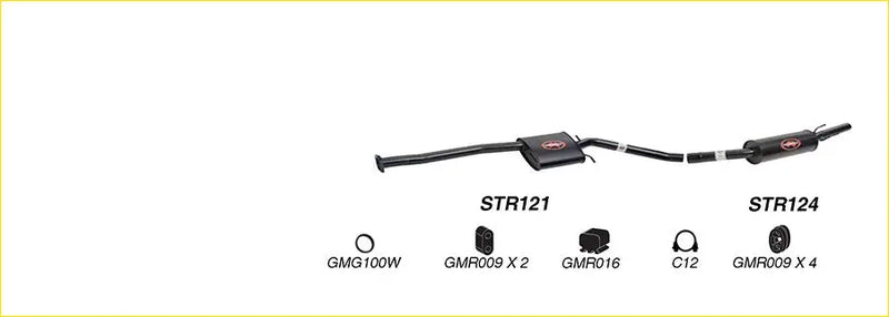 Black redback performance 2.5 inch exhaust system for holden commodore vu vy v6 with central resonator and red logo