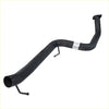 Black metal exhaust manifold with curved design and mounting brackets for redback performance 25 rear tail pipe ford territory