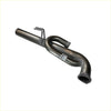 Silver metallic exhaust manifold with curved tubes and bracket for redback performance anti drone tail pipes on commodore