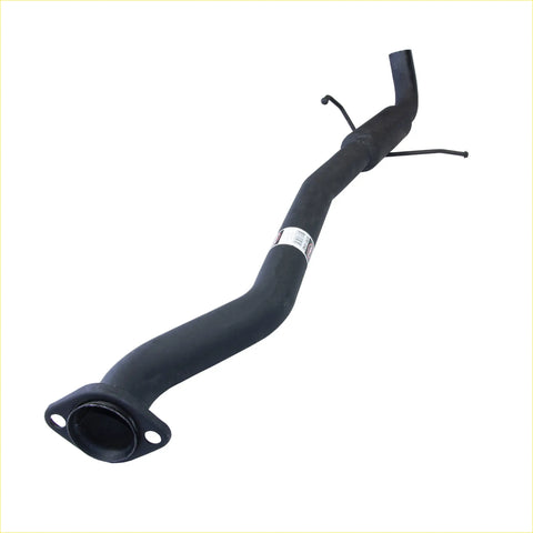 Black painted metal exhaust manifold with flanged end and curved pipe for redback performance holden commodore vs ute