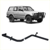 Black tubular rear bumper guard shown from back side for toyota land cruiser 80 series wagon by redback performance