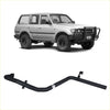 Black tubular front bumper guard for toyota land cruiser 80 series wagon paired with redback performance exhaust