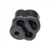Black rubber engine mount with three circular openings and a small central hole for redback performance exhaust system