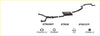 Black Redback performance exhaust system for Ford Falcon with central resonator and curved pipes showing model IDs str235ep str235 str213tp
