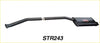 Black metal exhaust pipe with curved design and red logo muffler end for redback performance exhaust system ford falcon back side