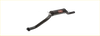Black metal exhaust pipe with red Redback logo on the side for Ford Falcon 07 to 98 performance upgrade back view